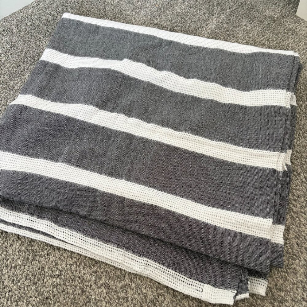 UGG Shower Curtain Gray & White Stripe 72" x  84"